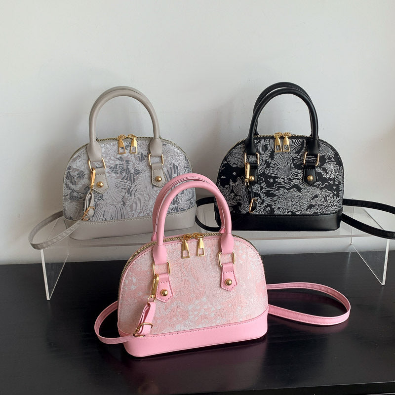 Popular Fashion Pattern Stitching Shoulder Messenger Bag Women's Simple Portable