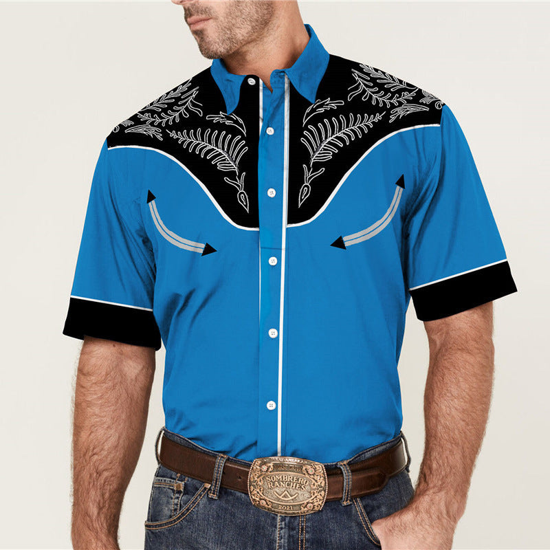 Personalized Printing T-shirt Summer Loose Short Sleeve Lapel Shirt Casual Streetwear Clothing For Men