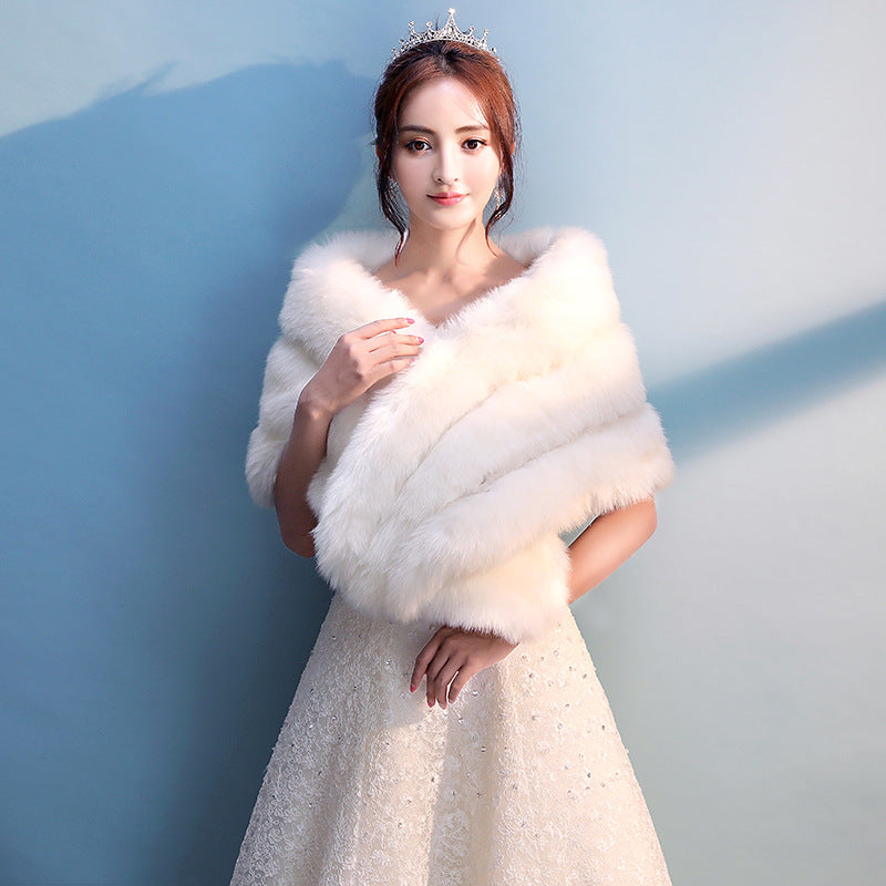 One Word Autumn And Winter Fox Bridal Wedding Fur Wedding Shawl