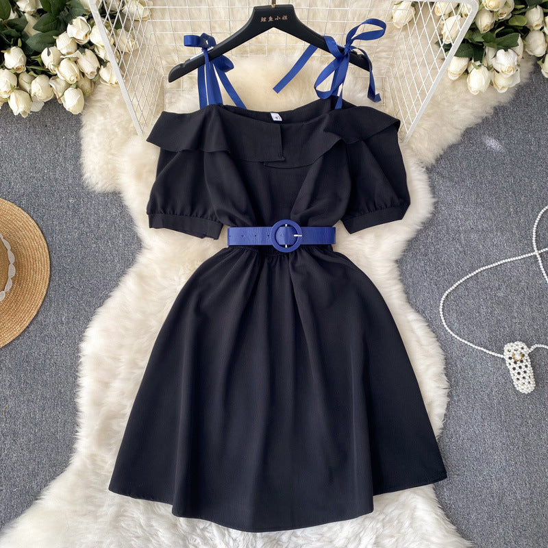 Adorable Designer-style Waist-cinching Lace-up Dress