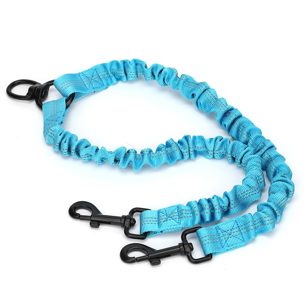 Pet Supplies Reflective Double Head Strap Dog One Drag Two