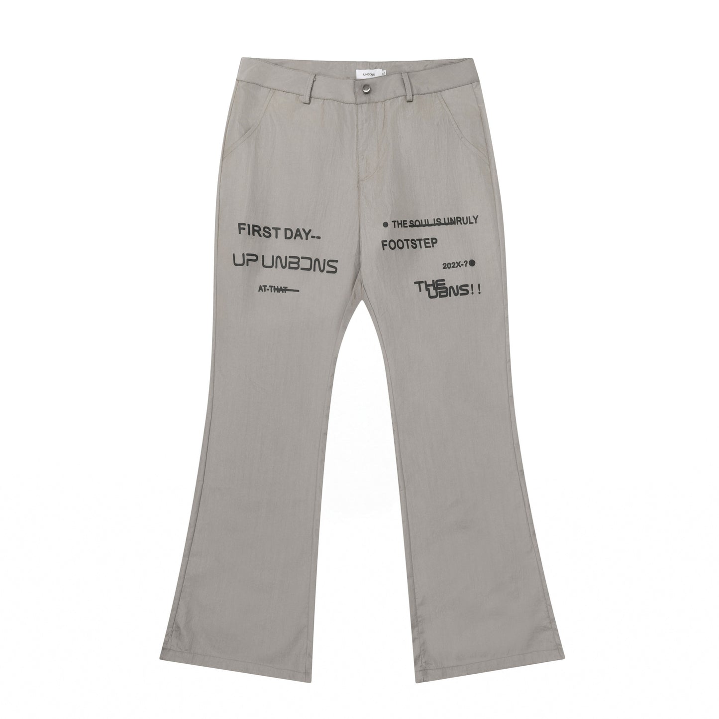 Letter Print Design Neutral Leisure Horn Trousers