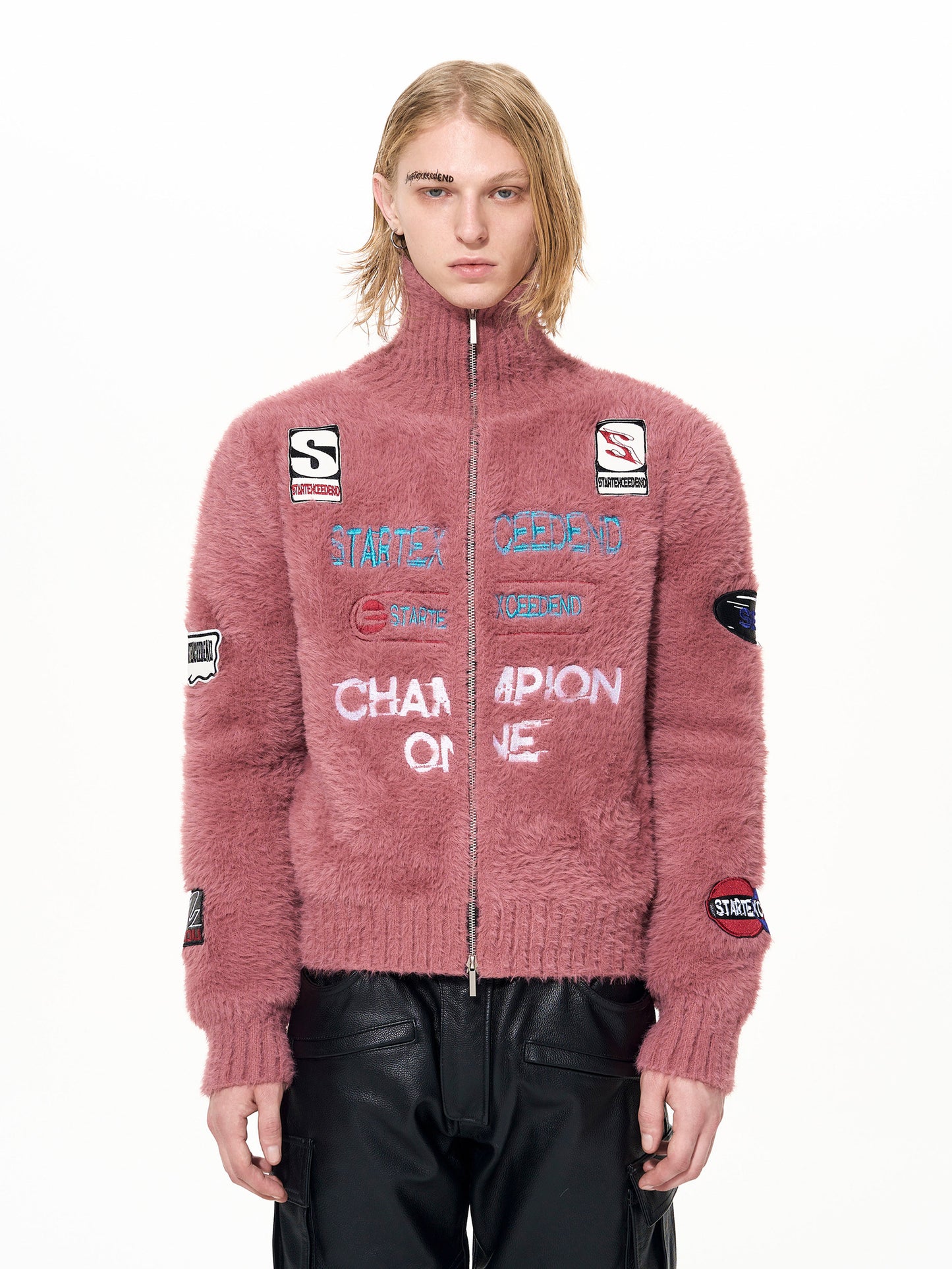 Embroidered And Printed Base-layer Shirt With A Stand-up Collar For Boys
