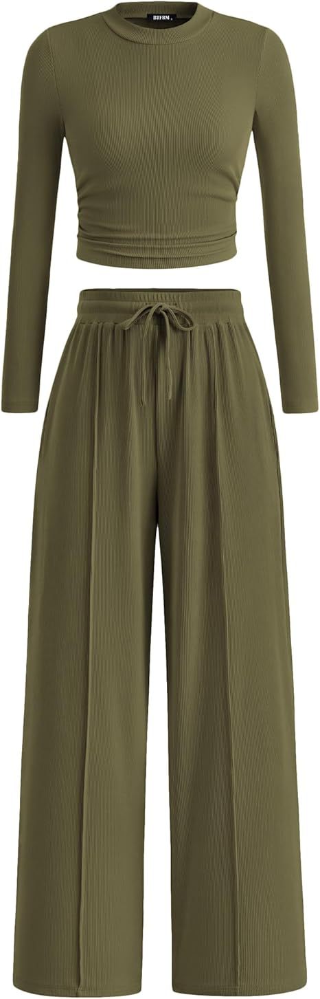 Women's Rib Fashion Navel Casual Suit
