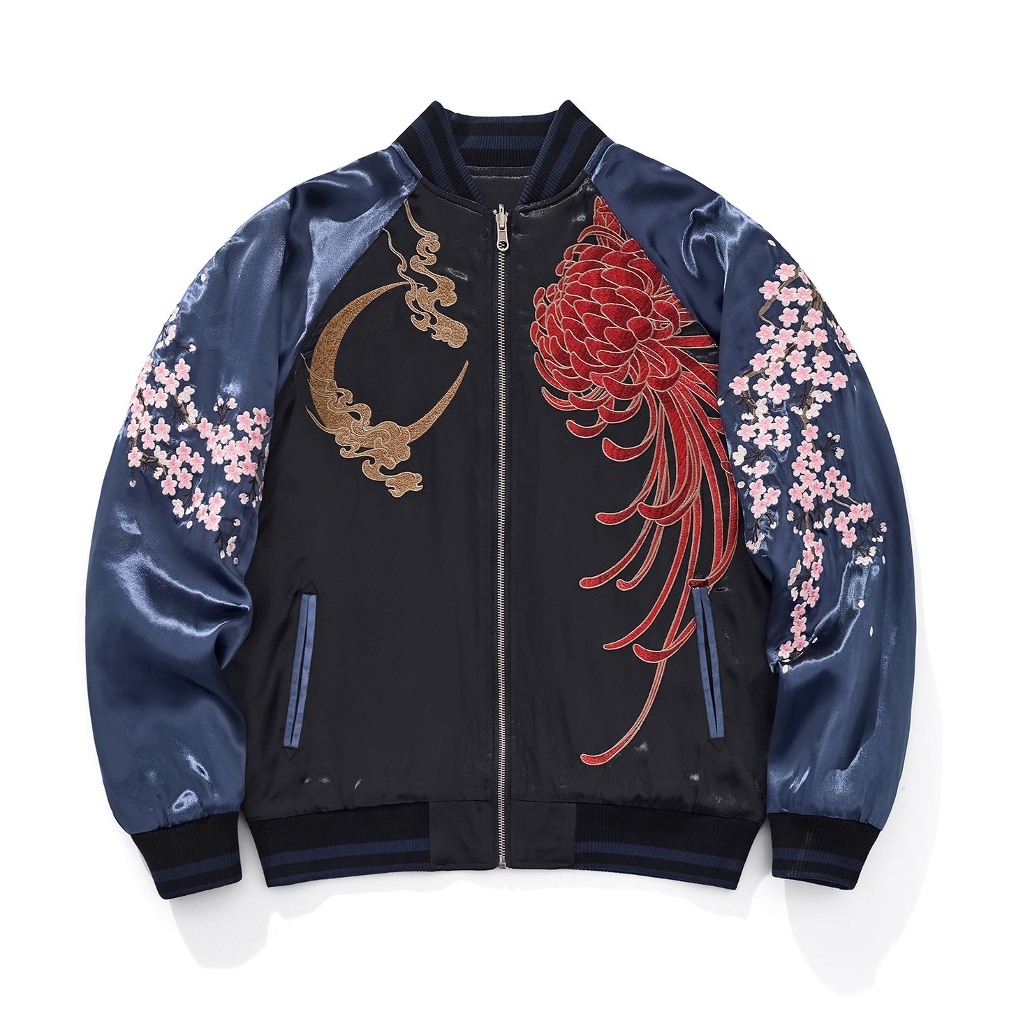 Heavy Duty National Style Kylin Beast Embroidered Baseball Jacket
