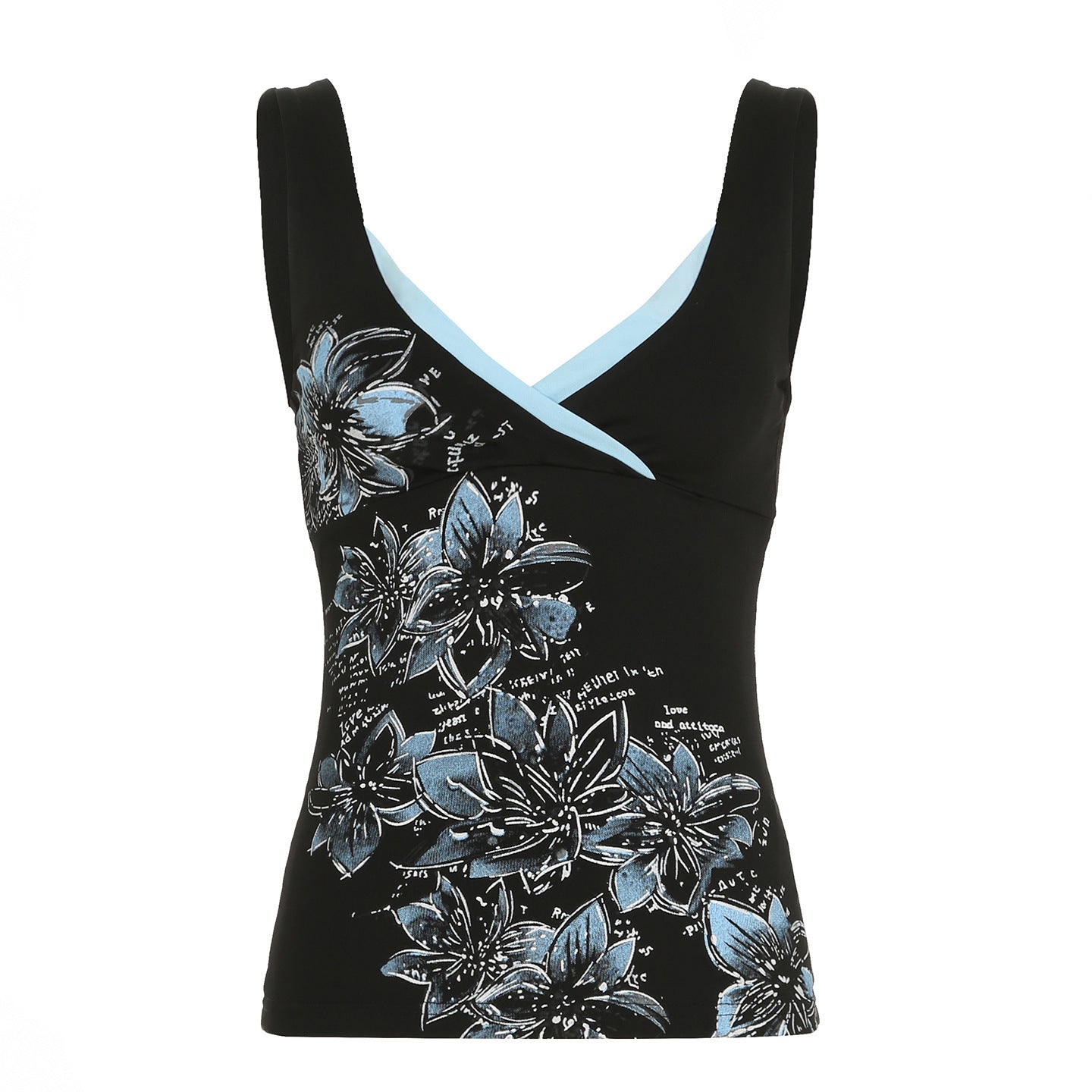 Edgy Dark-Style Printed V-Neck Chic Blouse For Women