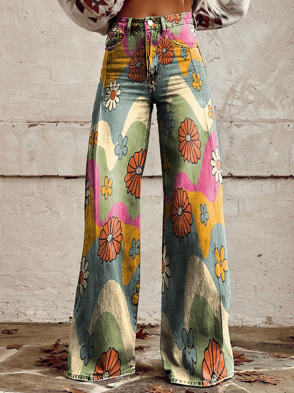 European And American Womens Flared Pure Cotton Jeans