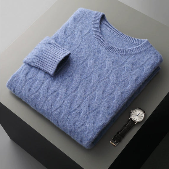 Men's Half Turtleneck Thick Sweater Pullover Knit Shirt