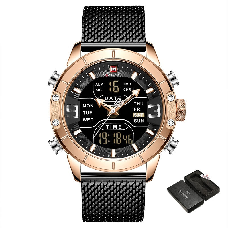Quartz watch sports electronic dual display watch