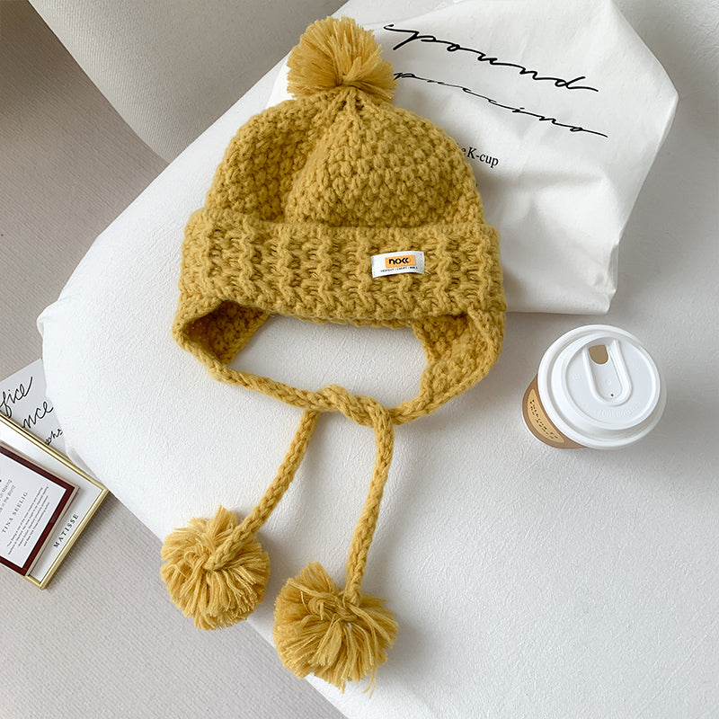 Women's All Match Cute Fur Ball Knitted Hat