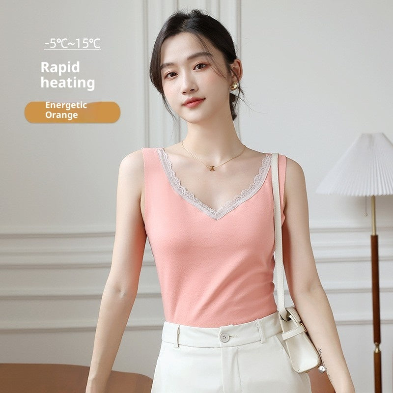 Womens Seamless Figure-hugging Thermal Lace Underwear