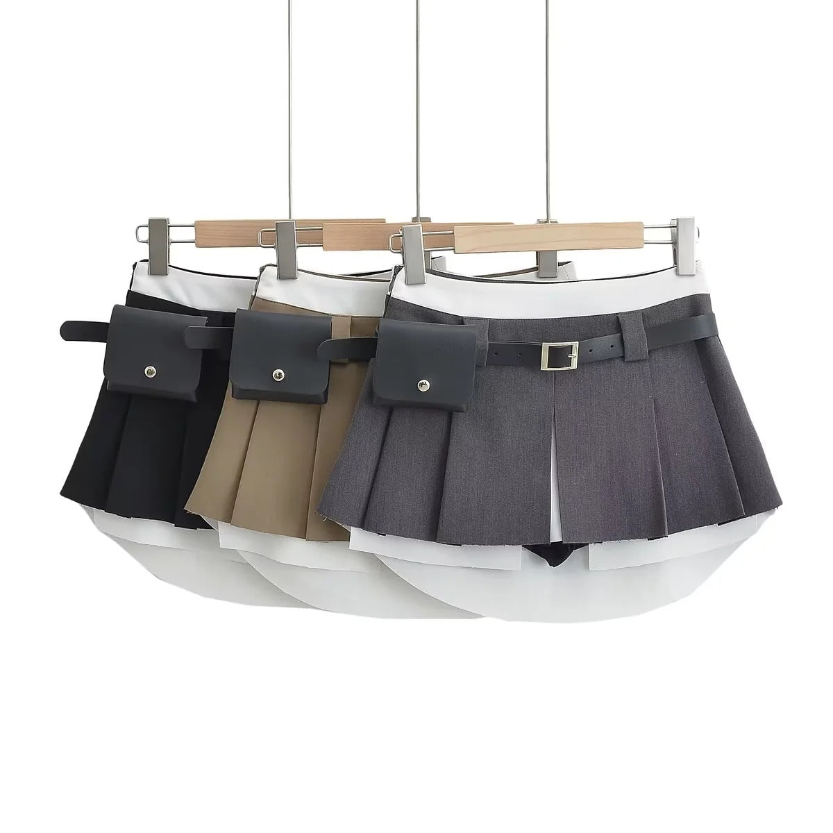Low Waist Skirt Retro Hip-wrapped Pleated Skirt