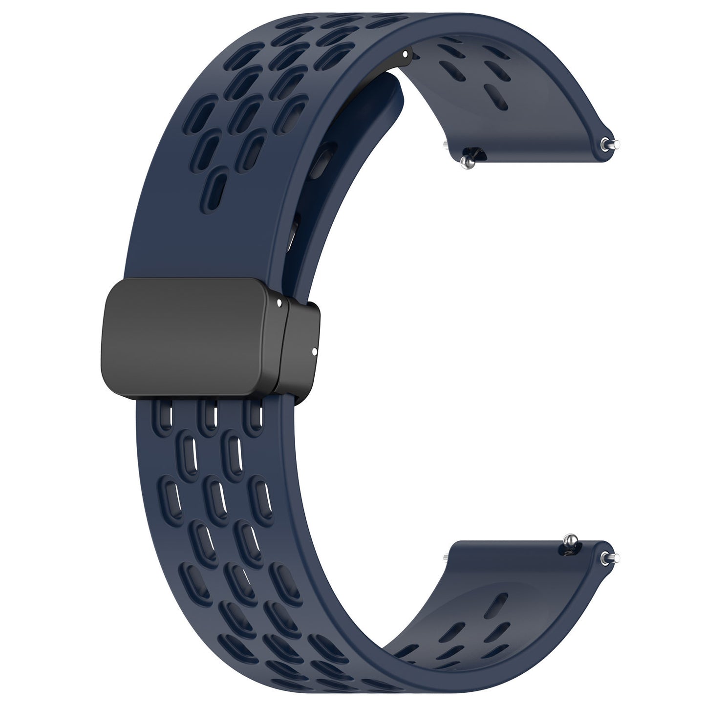 Simple Solid Color Magnetic Buckle Breathable Hole Strap