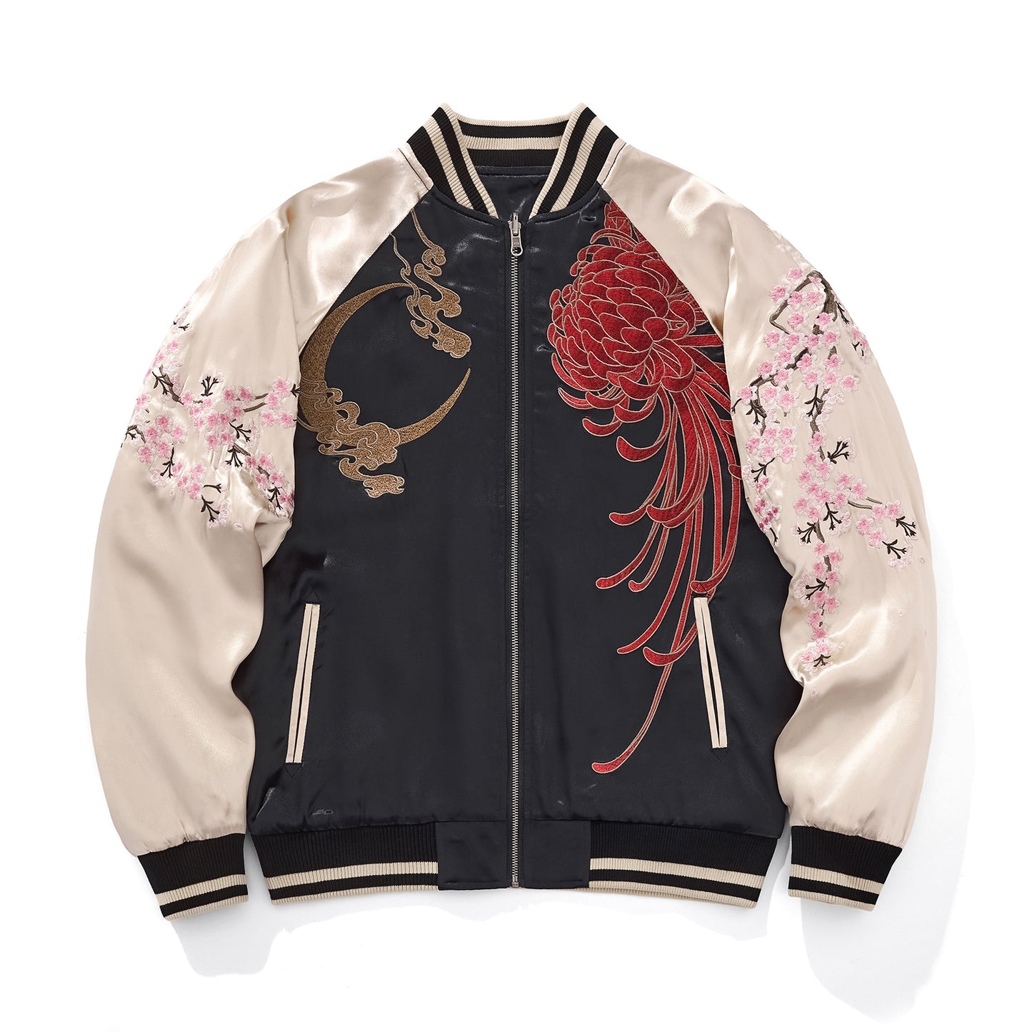 Heavy Duty National Style Kylin Beast Embroidered Baseball Jacket