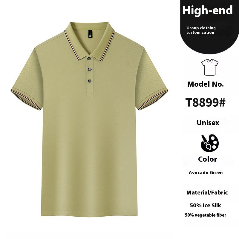 Ice-feeling Solona Color Matching Work Clothes Polo Shirt