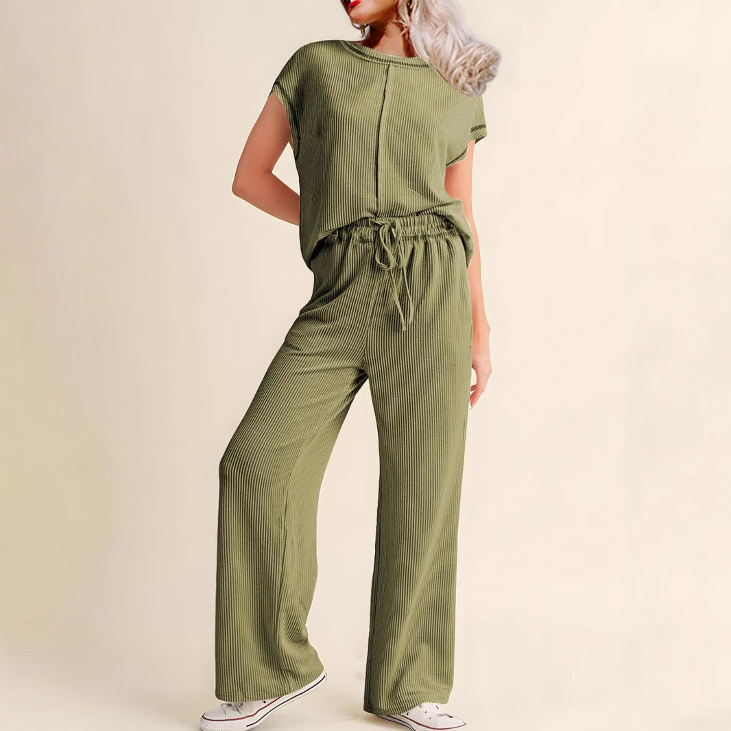 Three-quarter Sleeve Casual Women's Pants Loose And Slimming Trousers