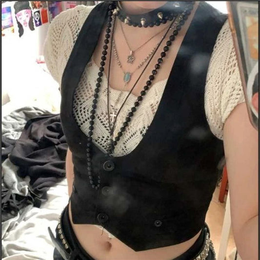 Women's Dressy Waistcoat Racerback Vest Tuxedo Suit Waistcoa