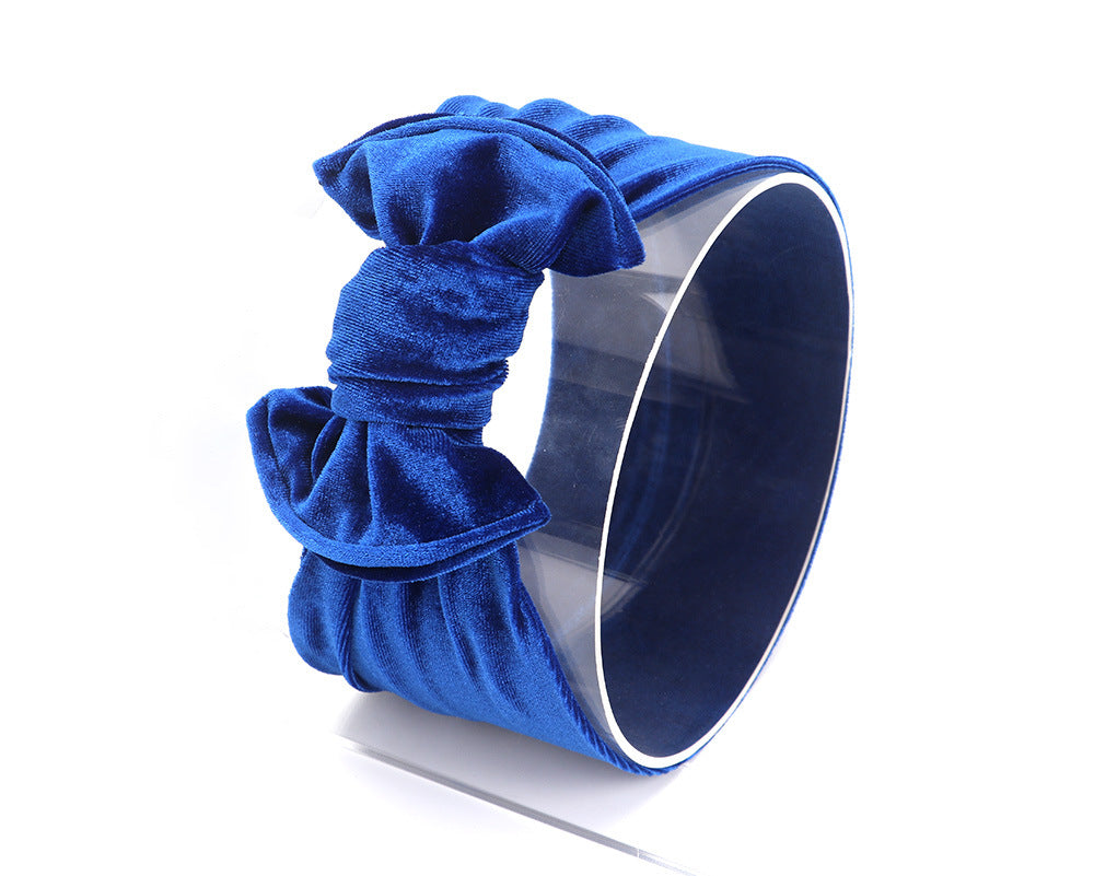 Baby Lace-up Gold Velvet Fat Bow Hair Band