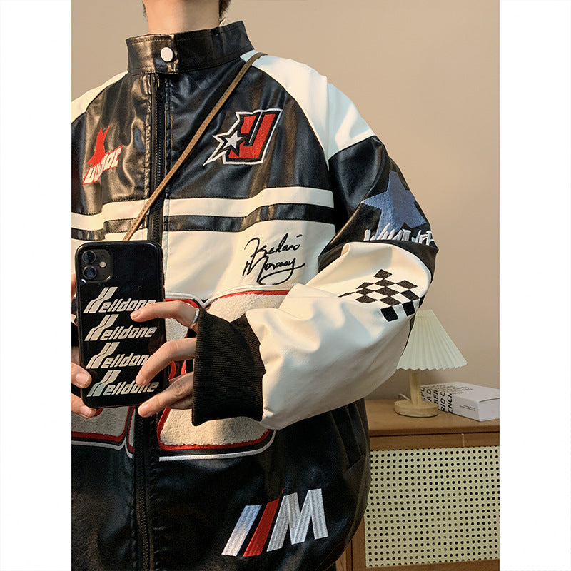 Men's Spring And Autumn Street Pilot Motorcycle Clothing Loose Top Jacket Coat