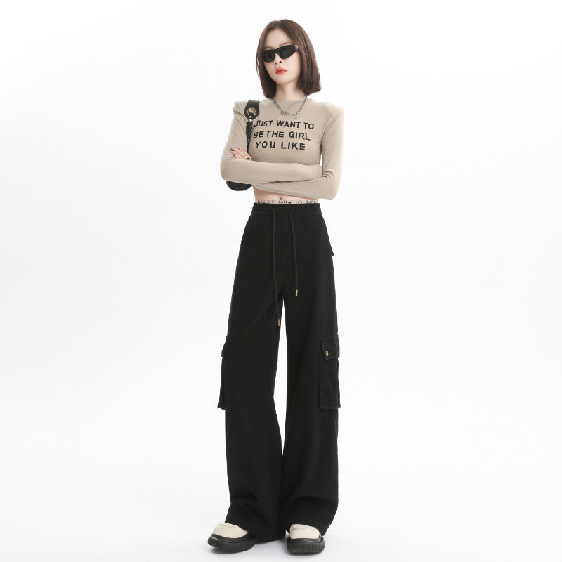 Overalls Women's Casual Loose Straight-leg Wide-leg Pants