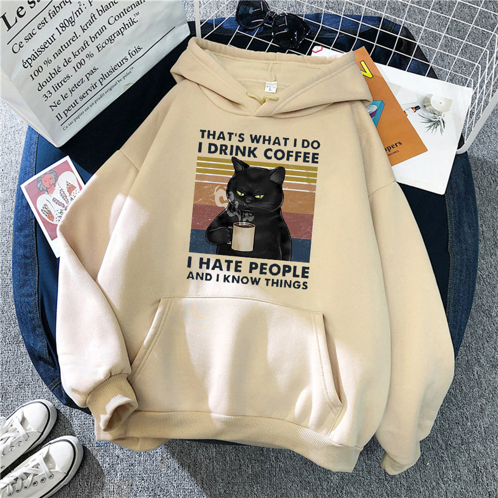Women's Creative Versatile Printed Cat Hoodie