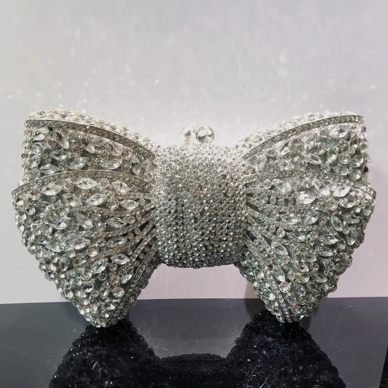 Bow Diamond Evening Bag Rhinestone Clutch