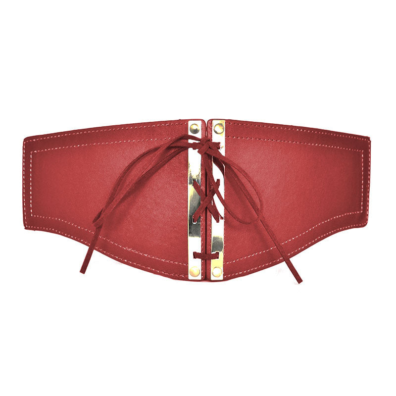Vintage Imitation Leather Elastic Elastic Waistband