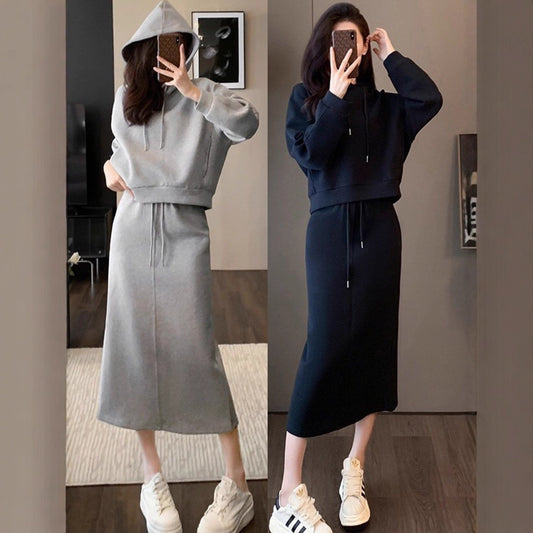 Women's Fashion Skirt Sweatshirt Set