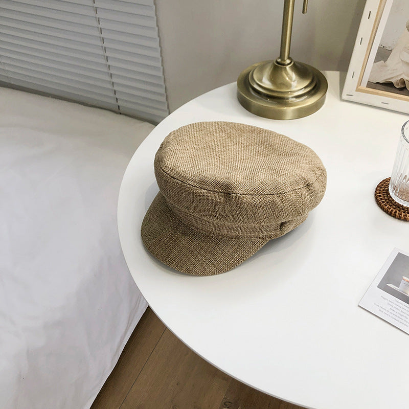Women's Fashion Thin Linen Navy Hat
