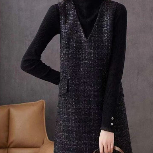 Womens Retro-Style Chic Casual Vest Dress