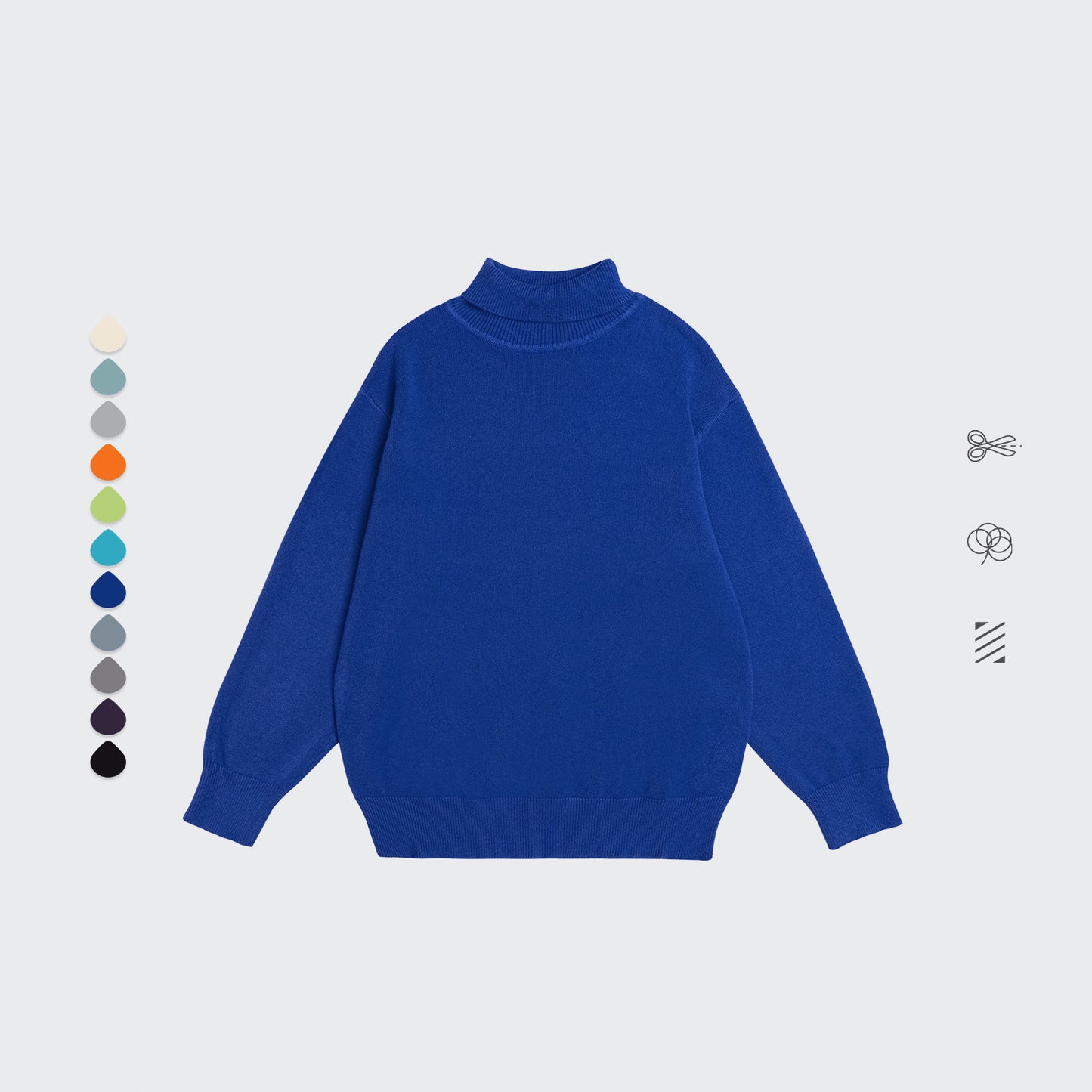 Core Spun Loose High Neck Sweater Solid Color Knitwear