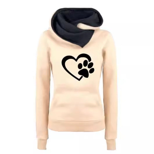 Dame Sweater Hættetrøje Pullover Kattepote Kærlighed Hjerte