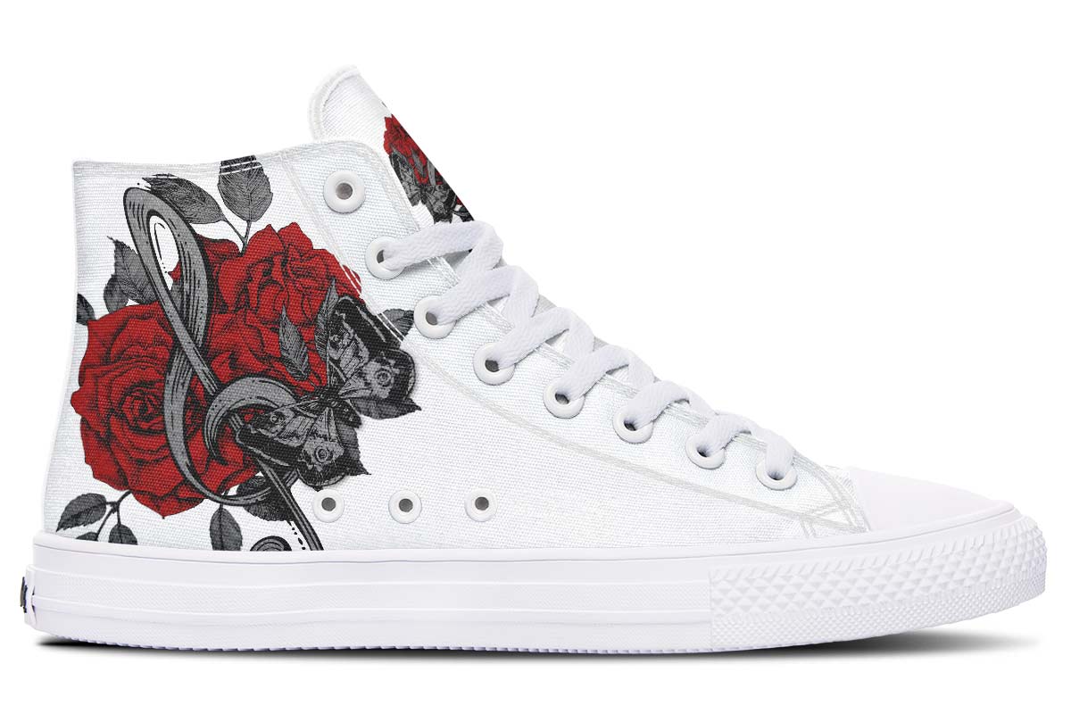 Men's And Women's Fashion Color Printing High-top Canvas Shoes