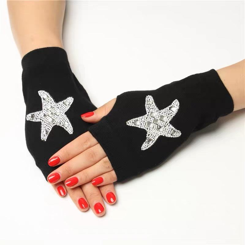 Danske Sømandshandsker Til Damer Med Willow Nails Fingerløse Handsker Med Strass