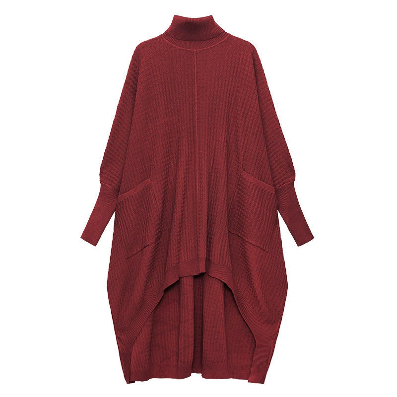 Women's Autumn New Loose And Irregular Turtleneck Knitting Jumpsuit