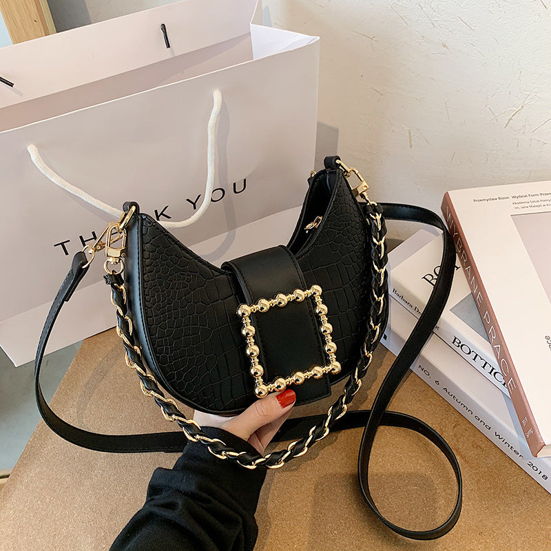 Tide Diagonal Texture Single Shoulder Bag