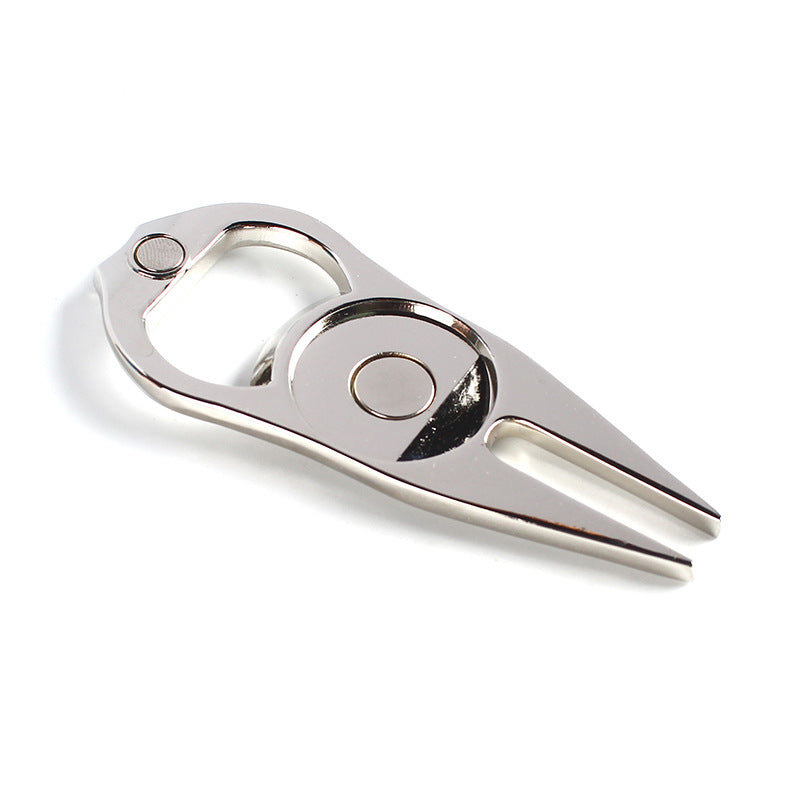 Golf Putting Green Fork Metal Ball Yoke Bottle Opener Ball Marking Turf Tool Gift Black Green