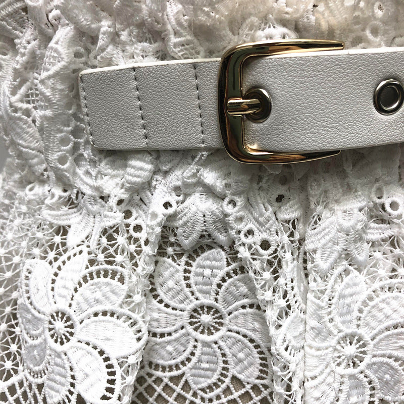 Ladies Wide Decorative White Shirt Dress Belt