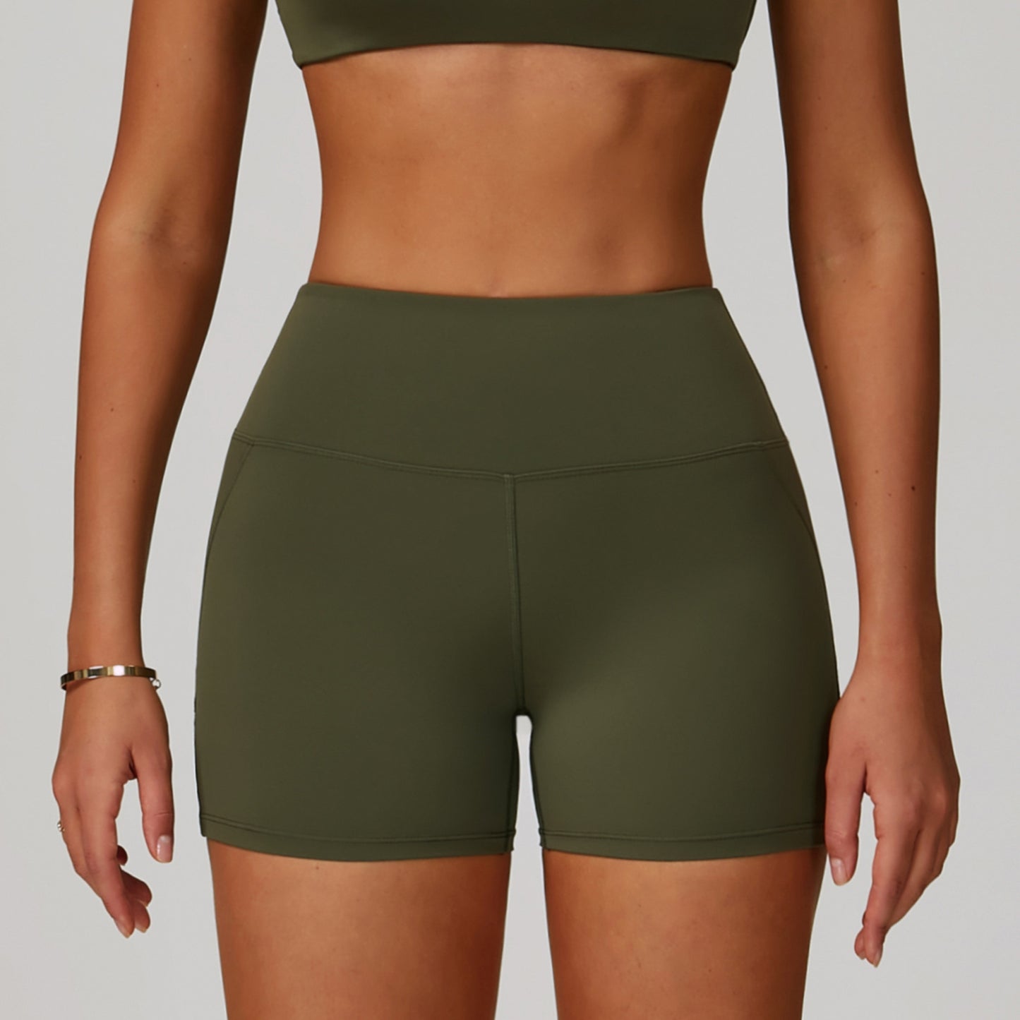 Quick-dry Hip Raise Belly Wrap Outdoor Running Sports And Fitness Shorts 3091