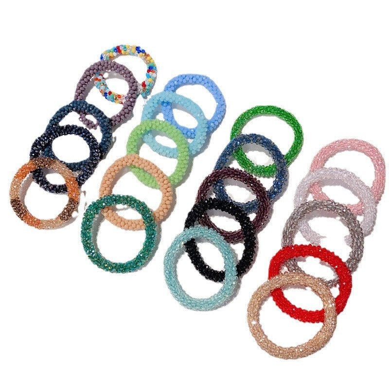 Crystal Color Elastic Rubber Band Hair Ring Ponytail Simple