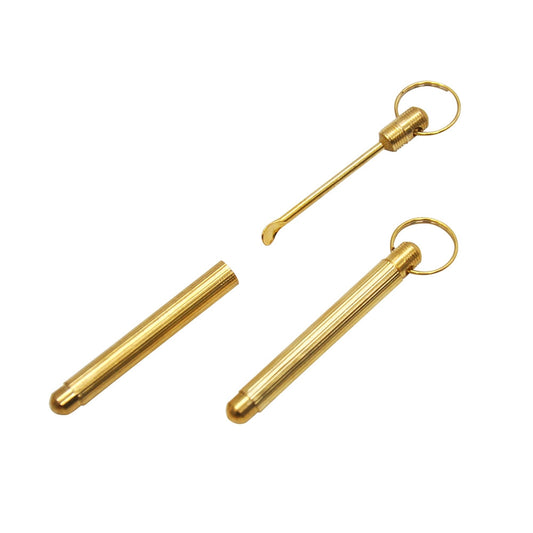 Metal Ear Pick Screw Folding Ear Picking Tools Keychain Pendant