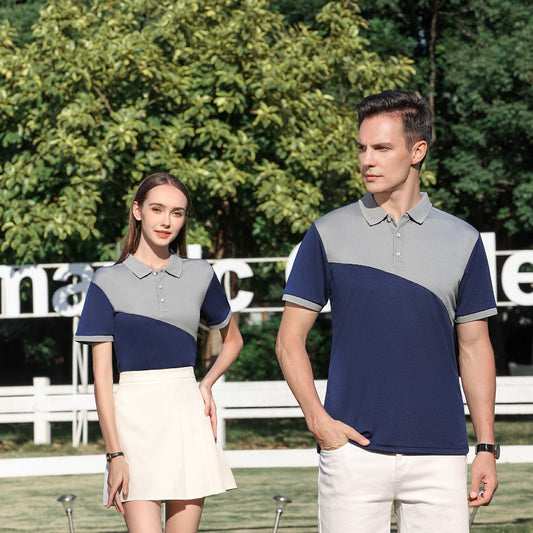 Color Matching Sports Fashion Polo Shirt Lapel