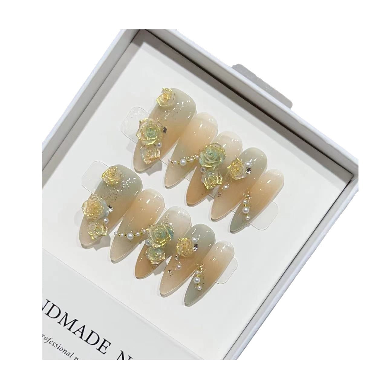 Affordable Luxury Style Colored Glaze Rose Nail Art