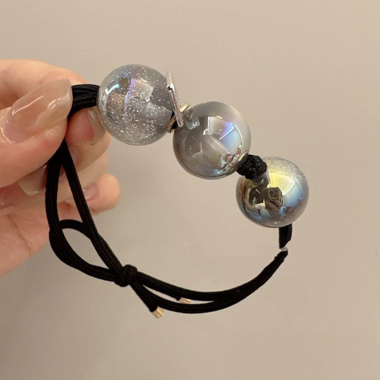Simple Rubber Band Large Beads Durable Head Rope