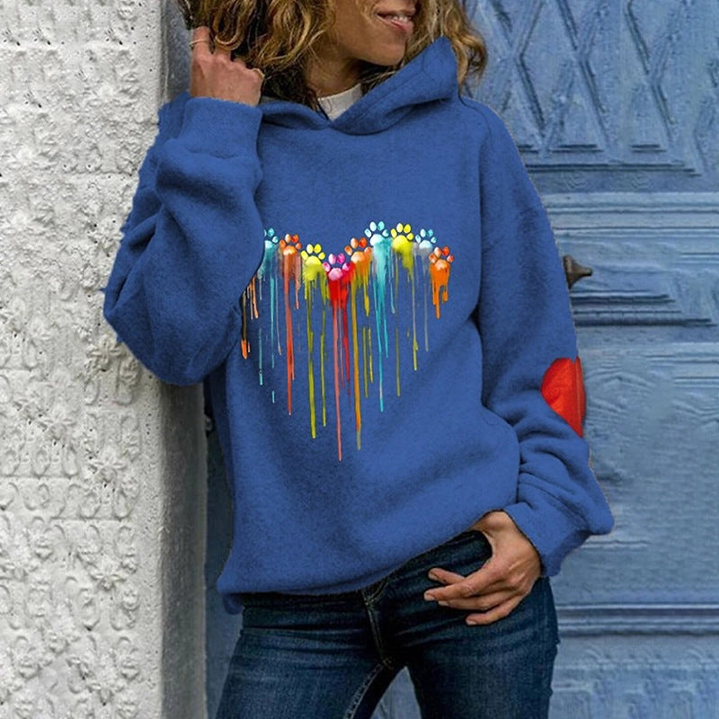 New Animal Print Hooded Women's Sweater