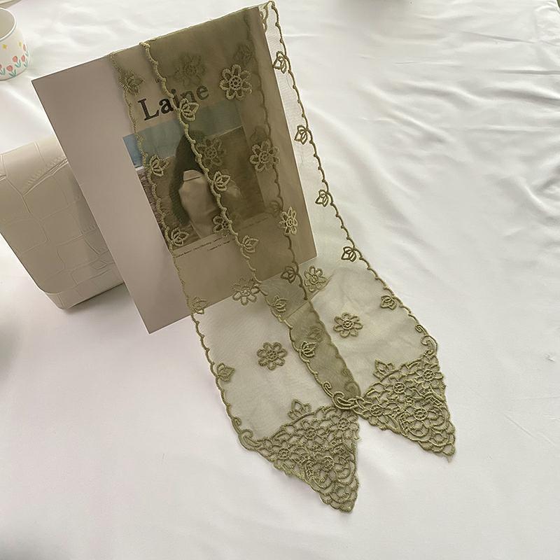 Streamer Small Scarf Embroidered Lace Tie Head Silk Scarf Hairband