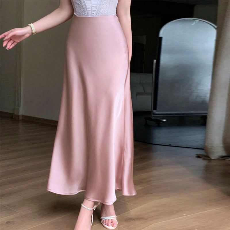 Efterår Vinter Elegant Satin Fishtail Blyantskørt