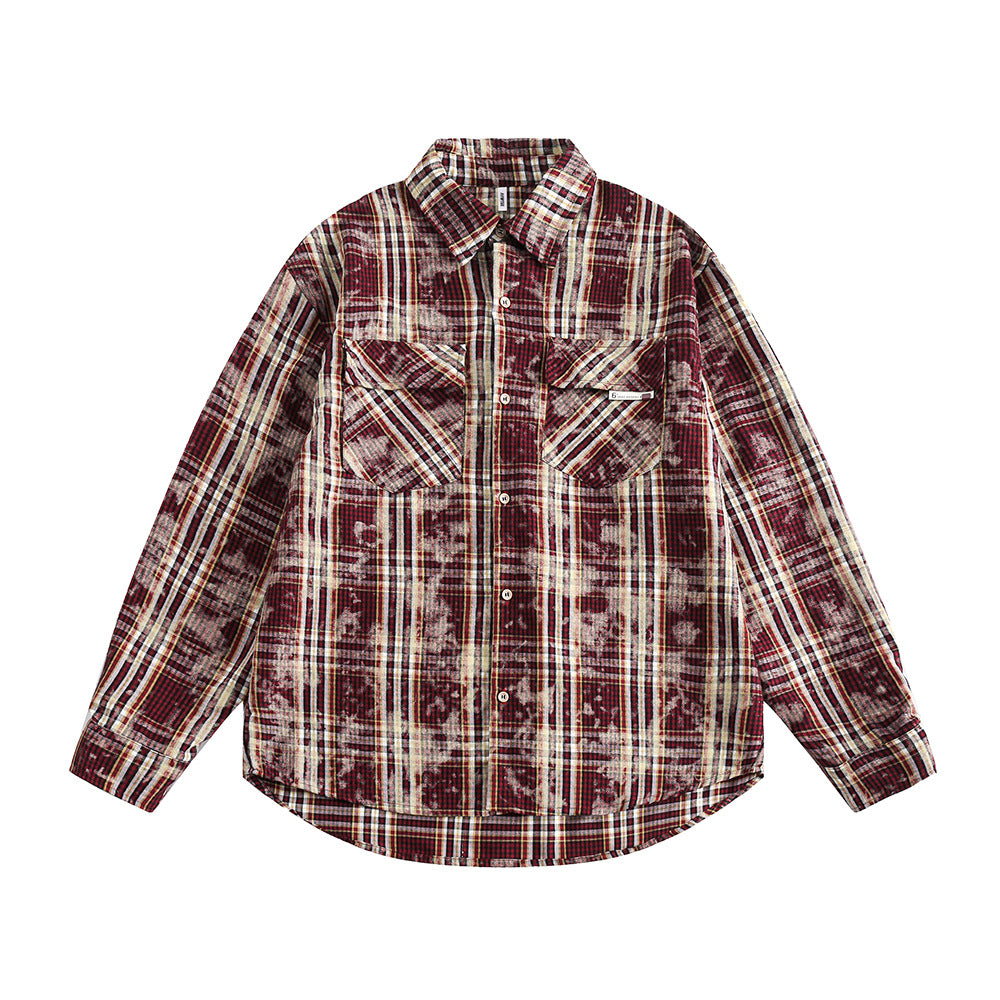 American Retro Plaid Shirt Men's Spring And Autumn Trends