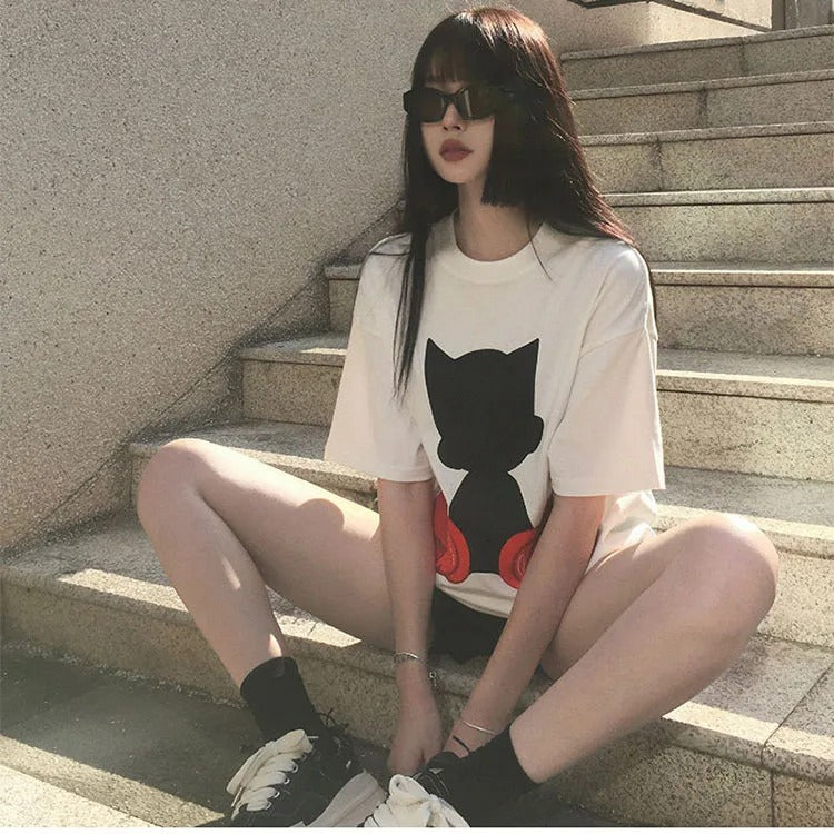 Cartoon Cartoon Cotton Short-sleeved Women's T-shirt