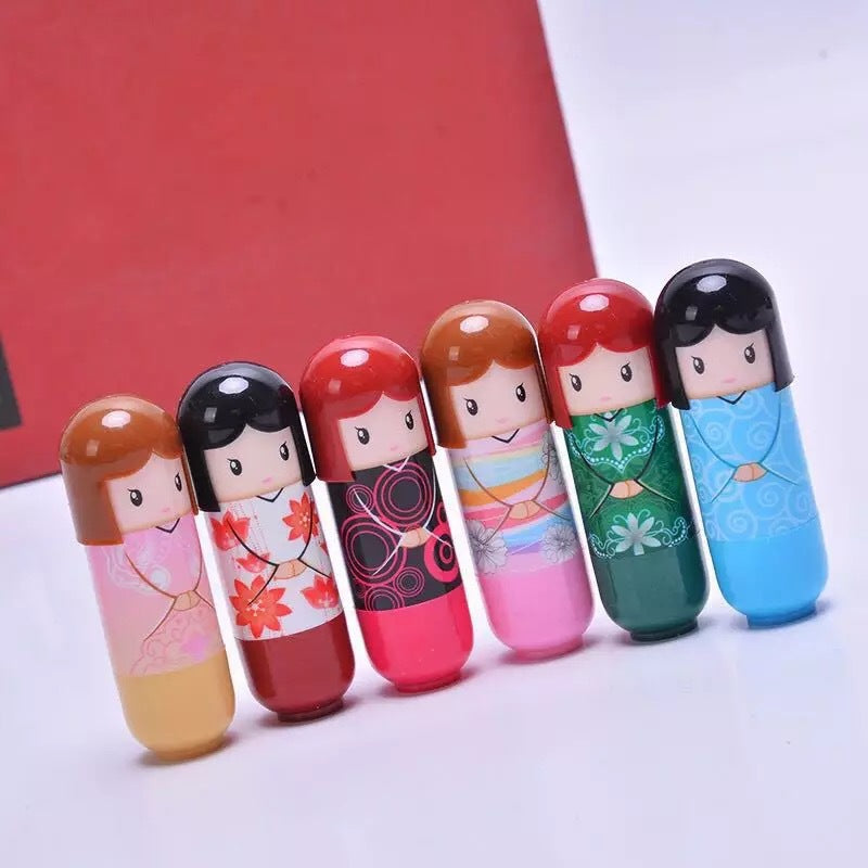 Japanese Doll Lip Balm 24 Packs Cute Moisturizing